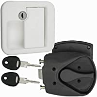 Los mejores  - FAP - Cerradura para puerta de caravana- color blanco y negro